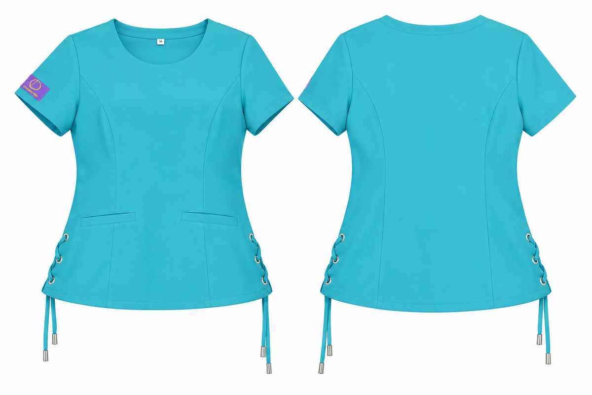 LeisureVybz™ Harmony Lace Scrub Top
