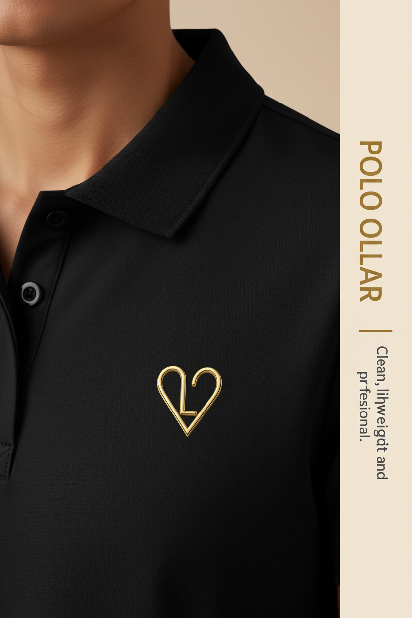 Polo collar with LV heart monogram