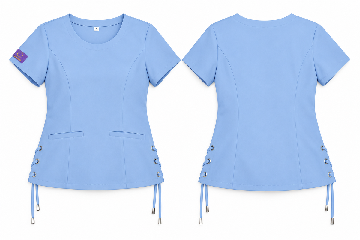 LeisureVybz™ Harmony Lace Scrub Top