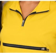 Women's Premium Zip Scrub Set – Quarter-Zip Collar & Cargo Jogger | LeisureVybz™ FlexZip