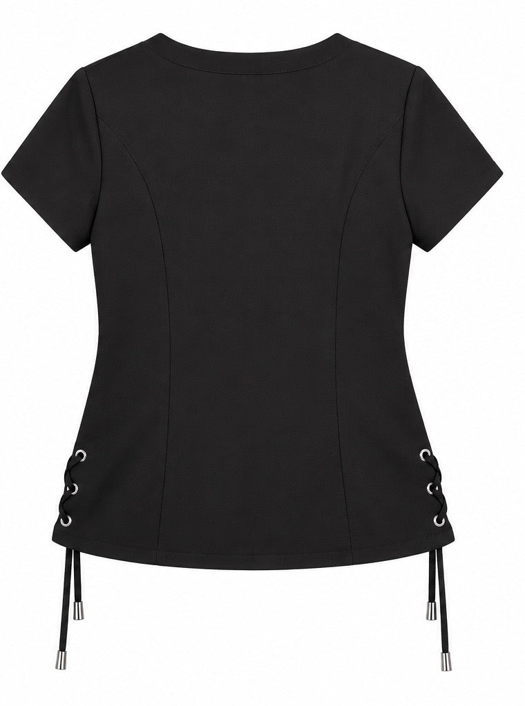 LeisureVybz™ Harmony Lace Scrub Top