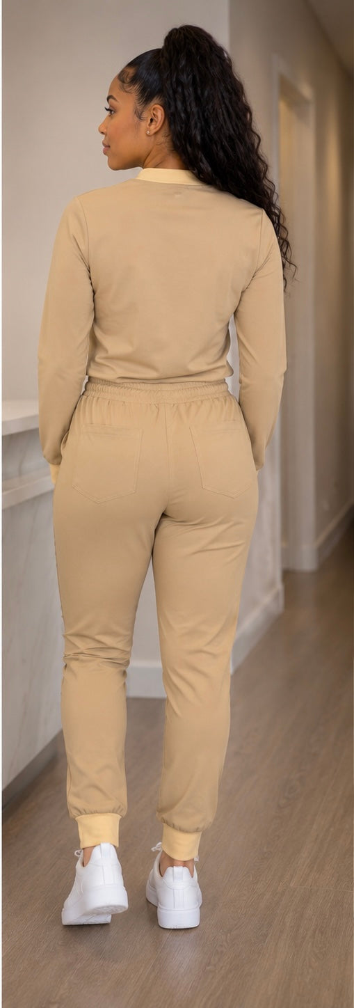 LeisureVybz™ Essential Long Sleeve Scrub Set