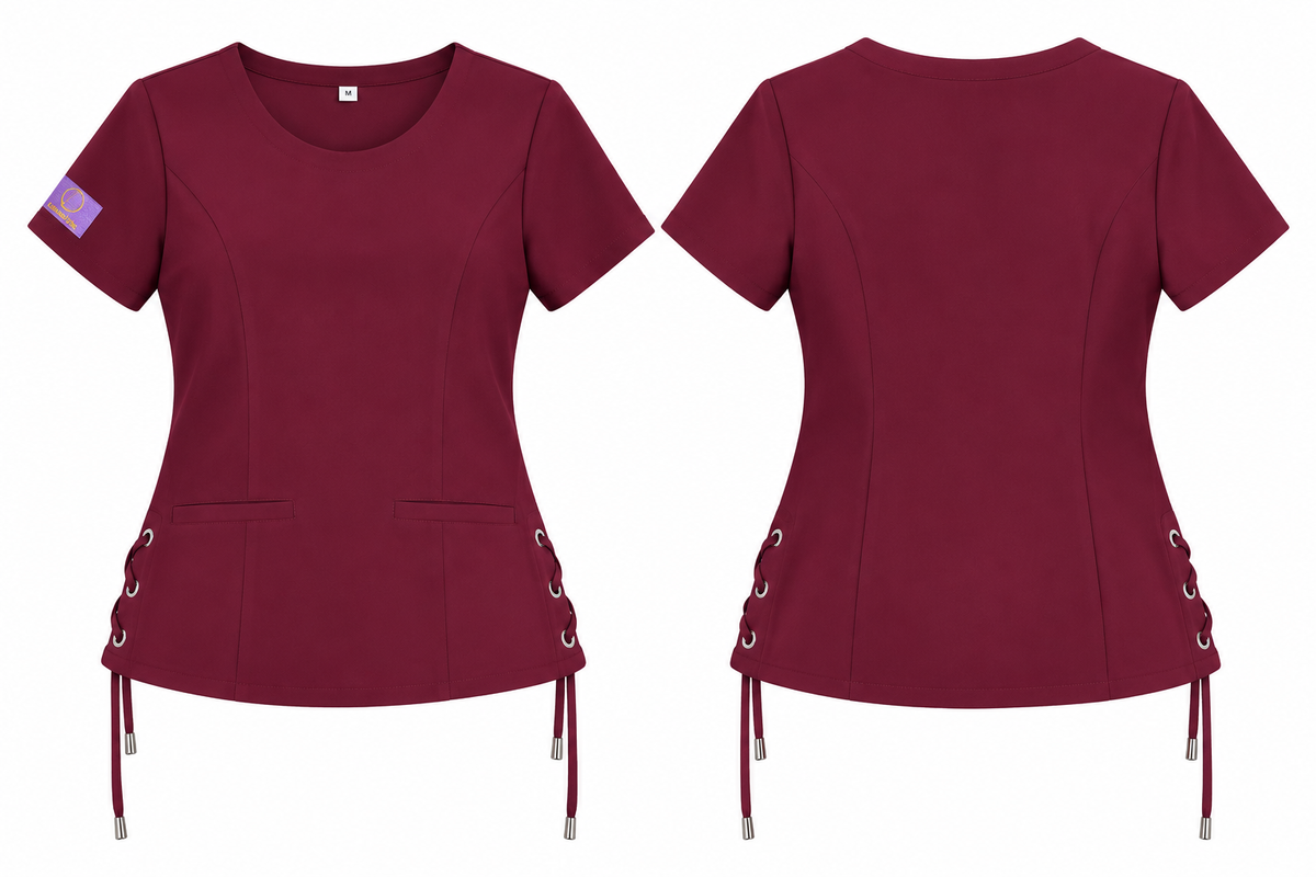LeisureVybz™ Harmony Lace Scrub Top